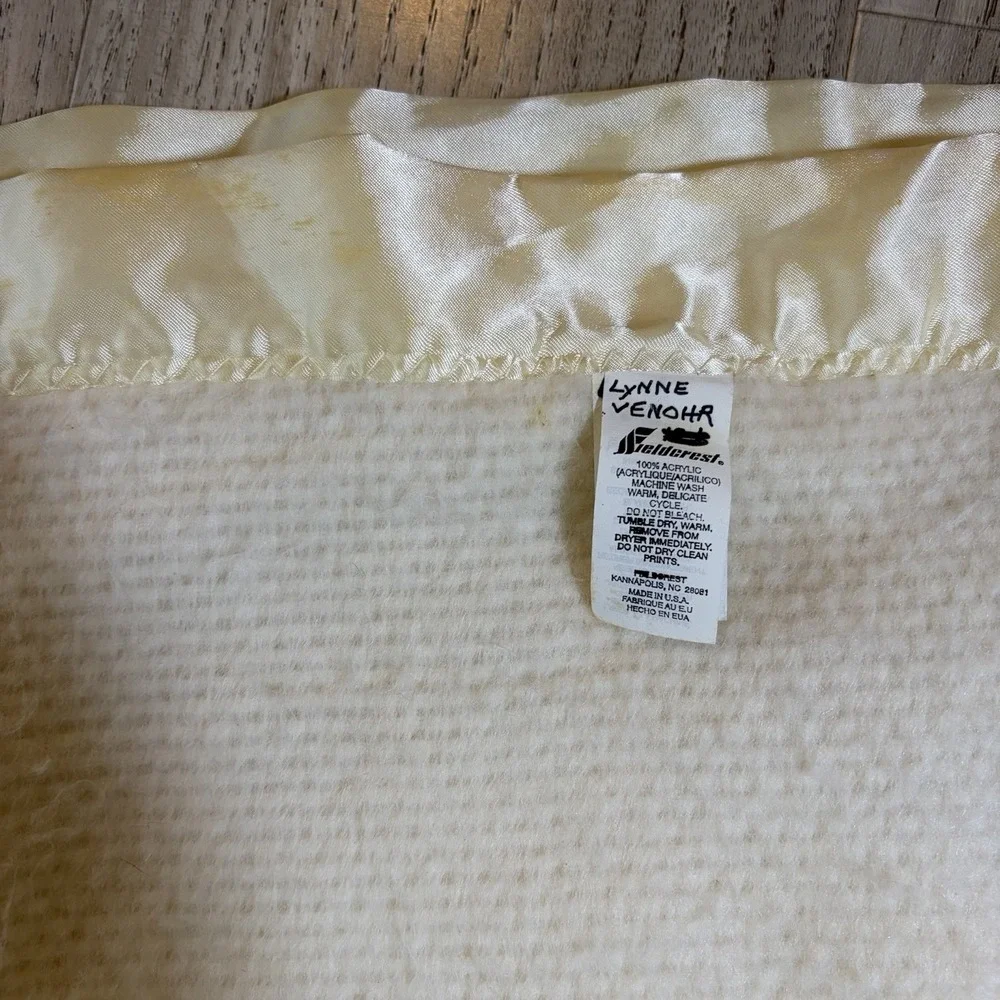 Vintage Fieldcrest Waffle Weave Blanket Full 86